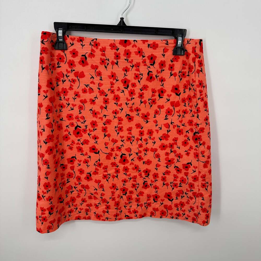 ANN TAYLOR Peach Floral Pencil Straight Skirt // 2